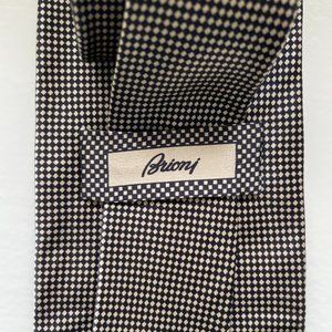 BRIONI Italian Silk Tie Diamond Geometric